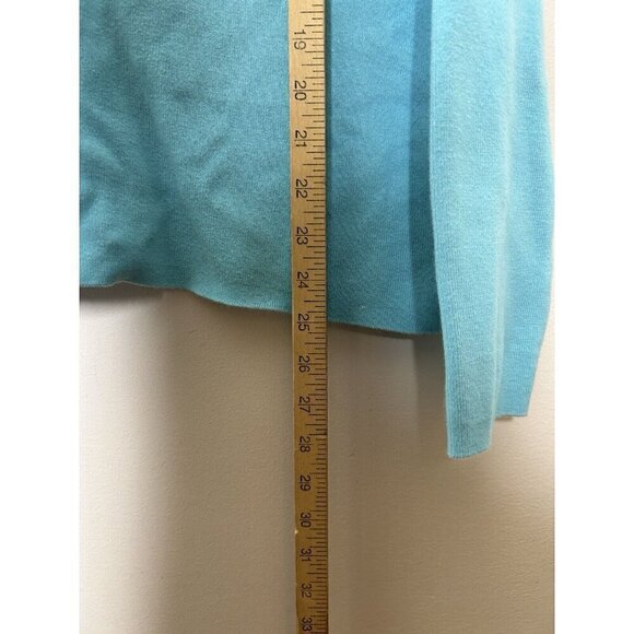 Eddie Bauer Sweater Womans Bright Blue Cable Knit Full Zip Size Large - Picture 6 of 10